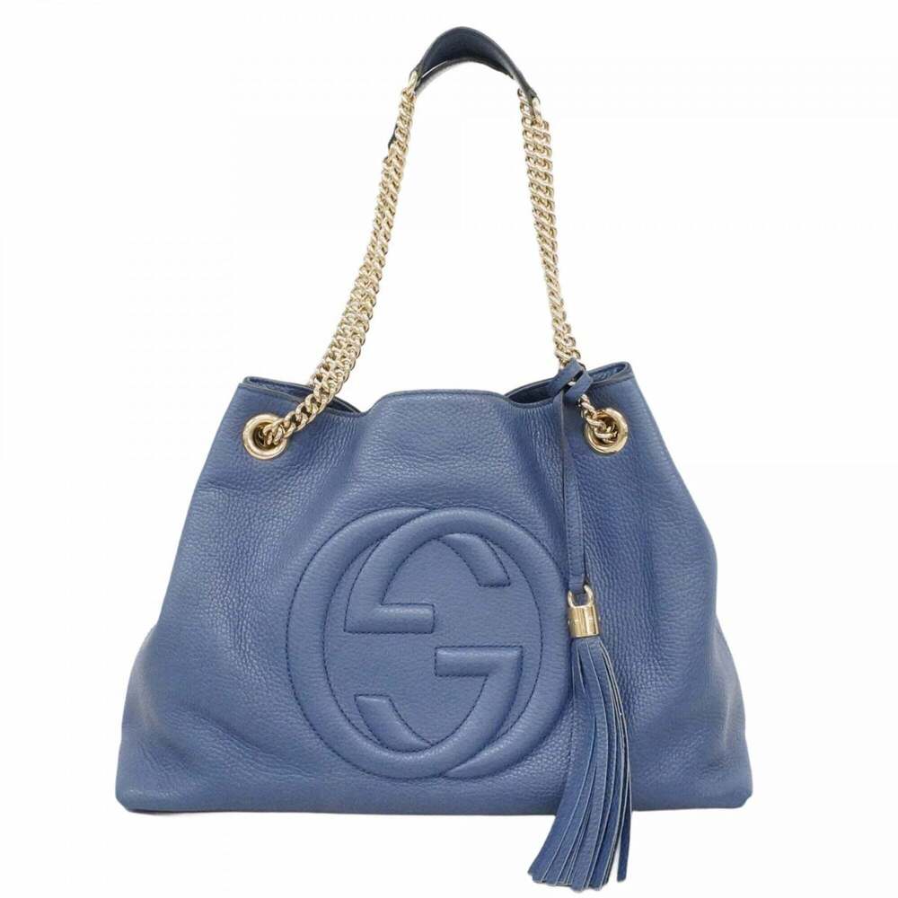 GUCCI Blue Leather Shoulder Bag